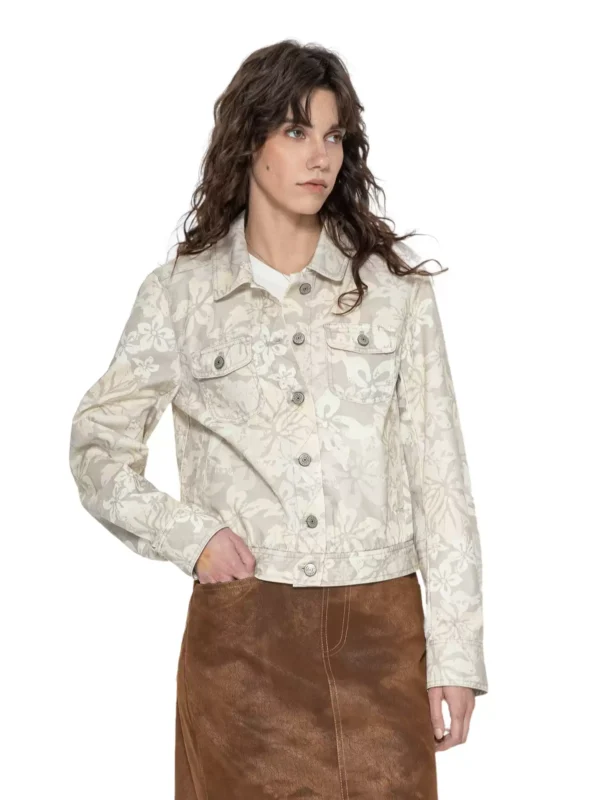 New printed work jacket lapel