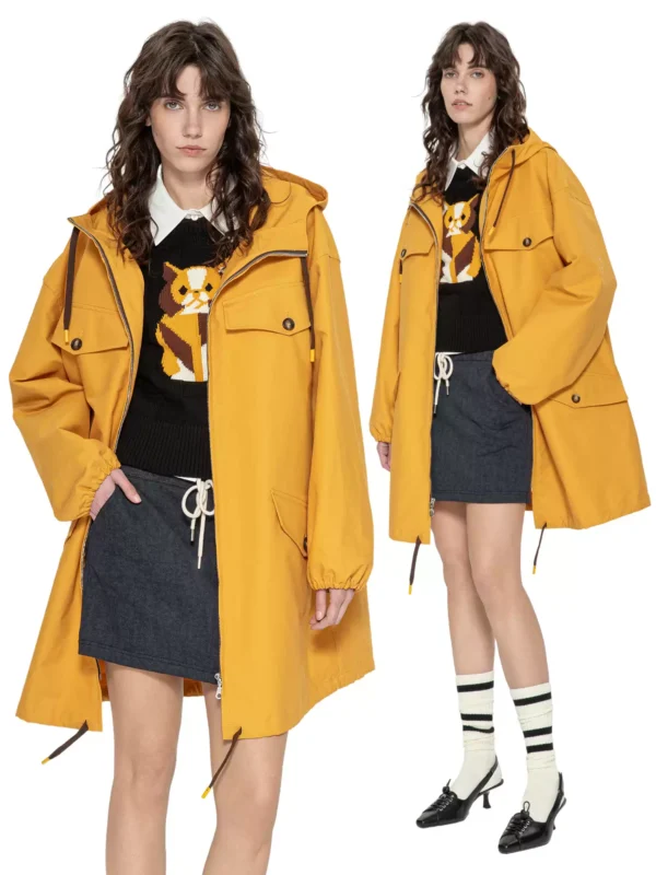 A loose hooded trench coat for women - Image 2