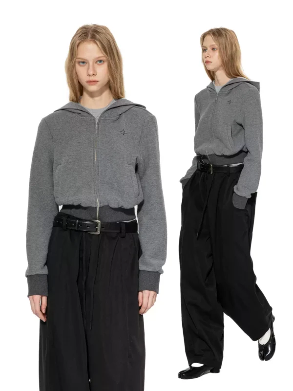 A new textured and color-blocked short coat
