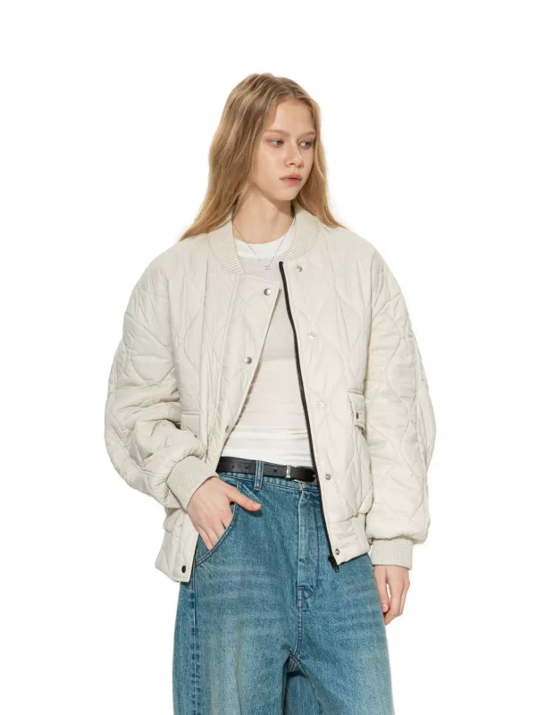 A cotton-padded jacket with a wool liner for women - Image 2