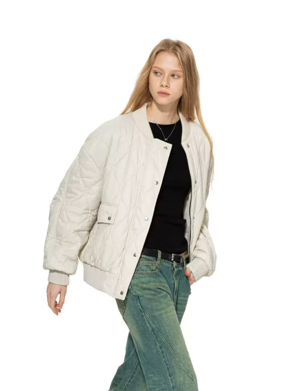 A cotton-padded jacket with a wool liner for women - Image 3