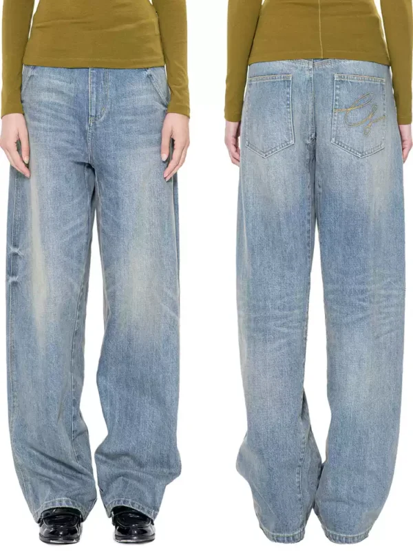 New heavy-washed hand-pleated jeans - Image 4