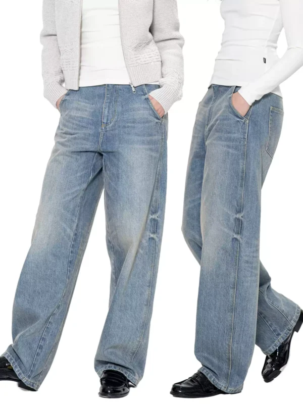 New heavy-washed hand-pleated jeans - Image 2