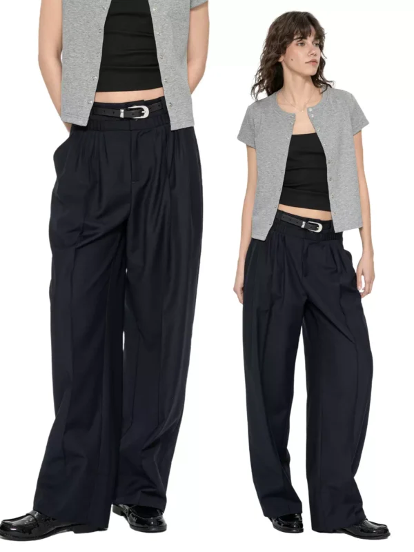Pleated dress pants for women's casual trousers
