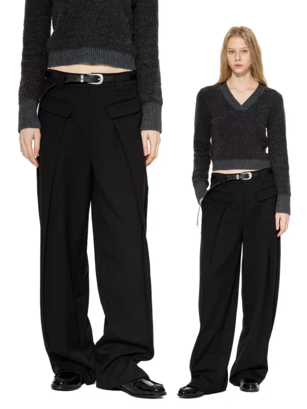 New front pleated suit pants for women