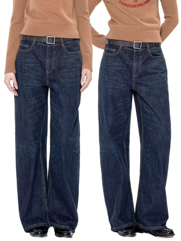 Loose jeans, low-waisted curved knife pants - Image 4