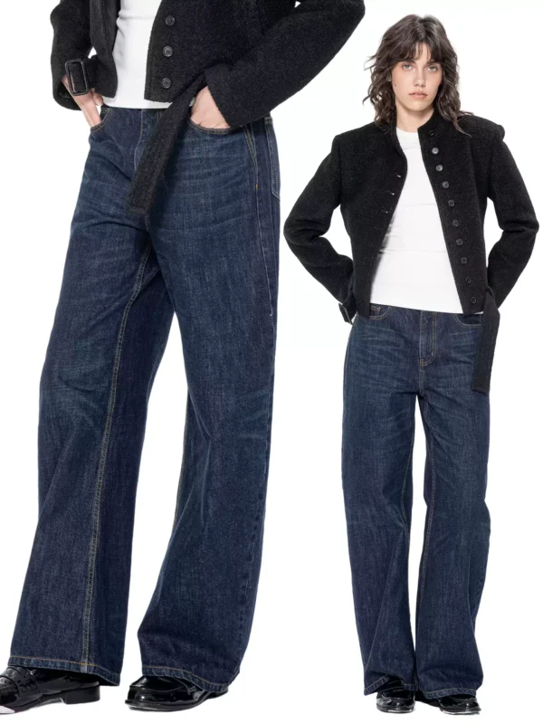 Loose jeans, low-waisted curved knife pants - Image 3