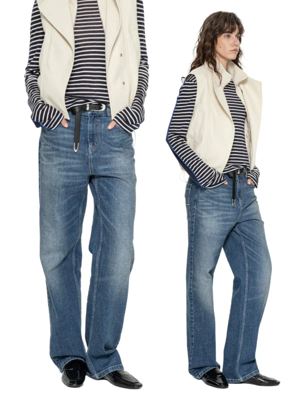 Slightly springy and laid-back style denim trousers - Image 2