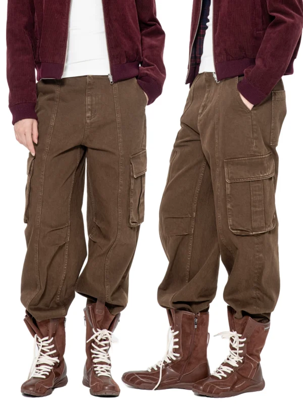 Curved knife pants, coffee-colored casual pants - Image 4