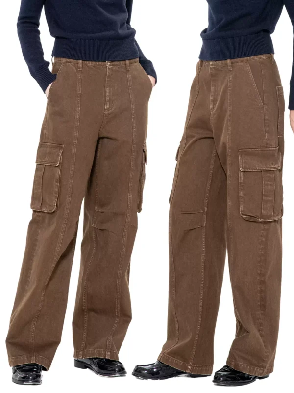 Curved knife pants, coffee-colored casual pants - Image 3