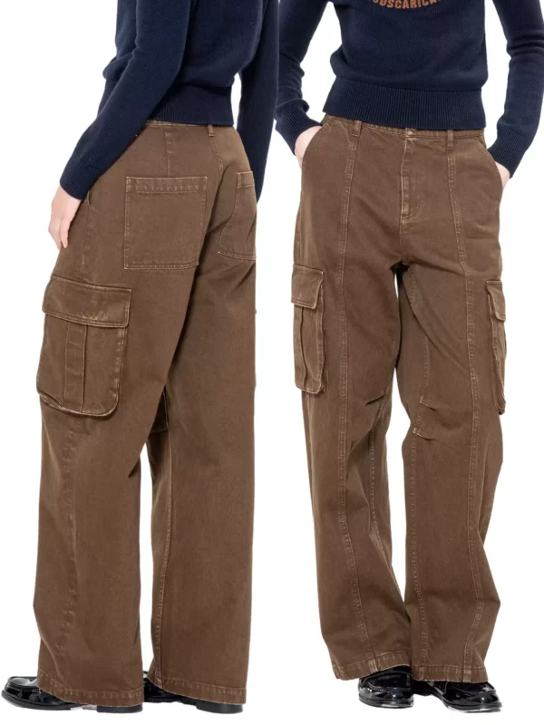 Curved knife pants, coffee-colored casual pants - Image 2