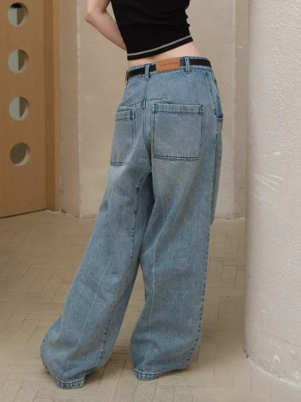 Retro floor-length wide-leg jeans - Image 4
