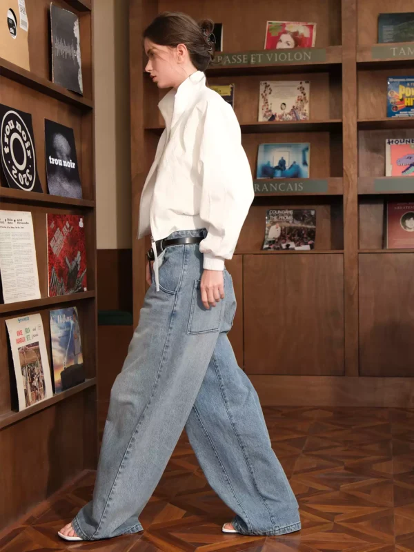 Retro floor-length wide-leg jeans - Image 3