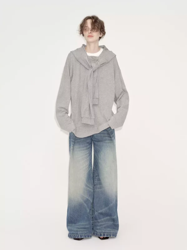 A loose winter hoodie with a hood