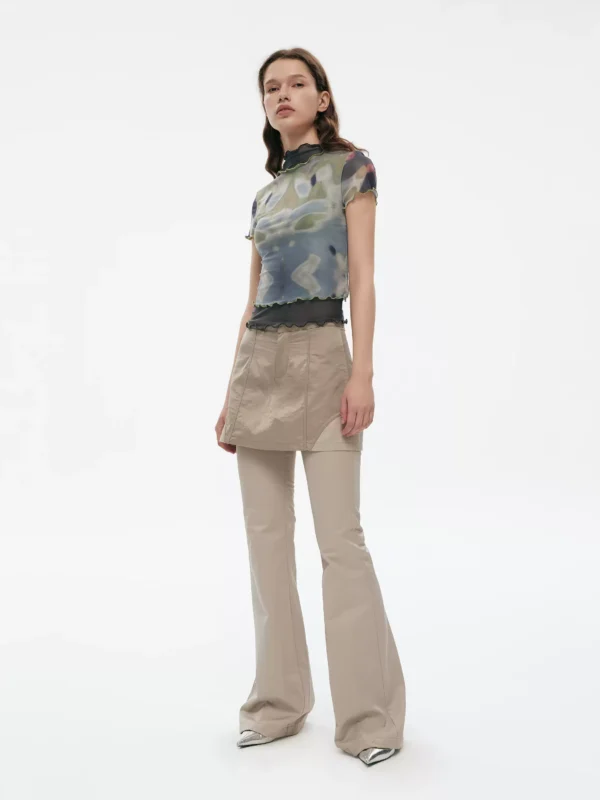 Elastic see-through thin mesh T-shirt - Image 2