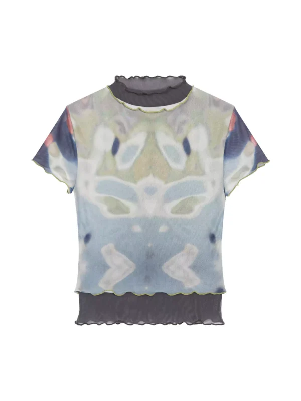 Elastic see-through thin mesh T-shirt - Image 4