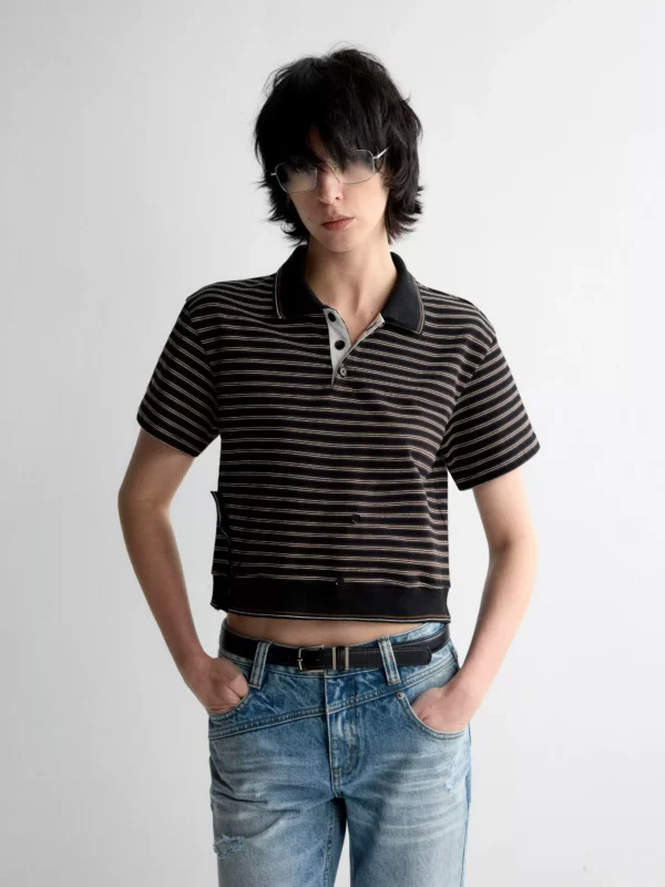 Striped short-sleeved T-shirt - Image 3