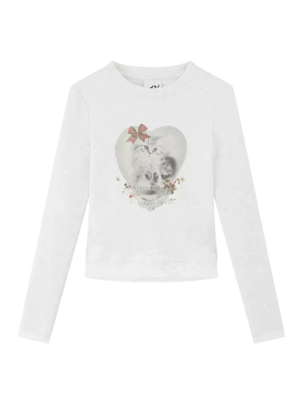 A figure-hugging long-sleeved T-shirt with patchwork lace trim - Image 4