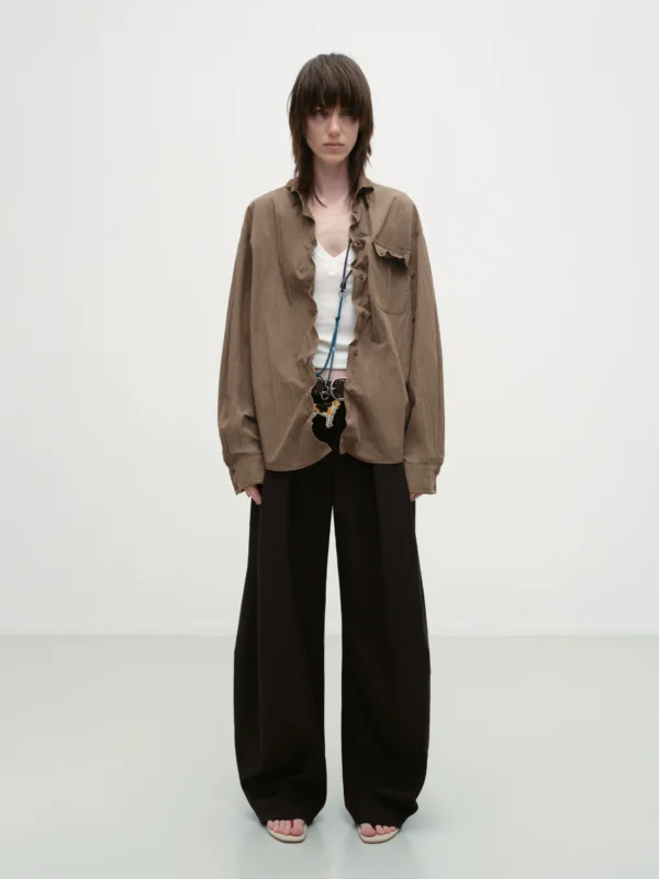 Vintage brown malleable shirt for women