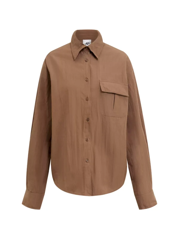 Vintage brown malleable shirt for women - Image 4