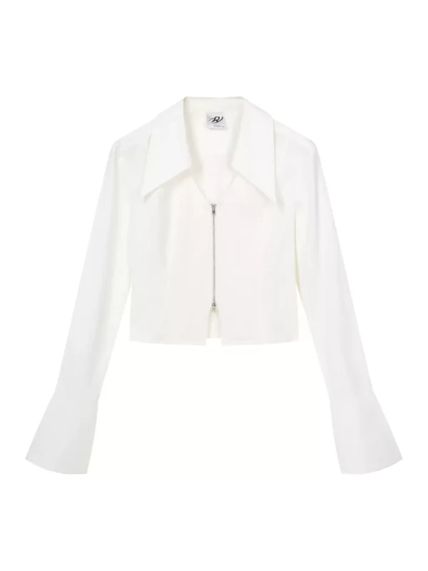A slimming and waist-cinching zippered shirt for women - Image 4