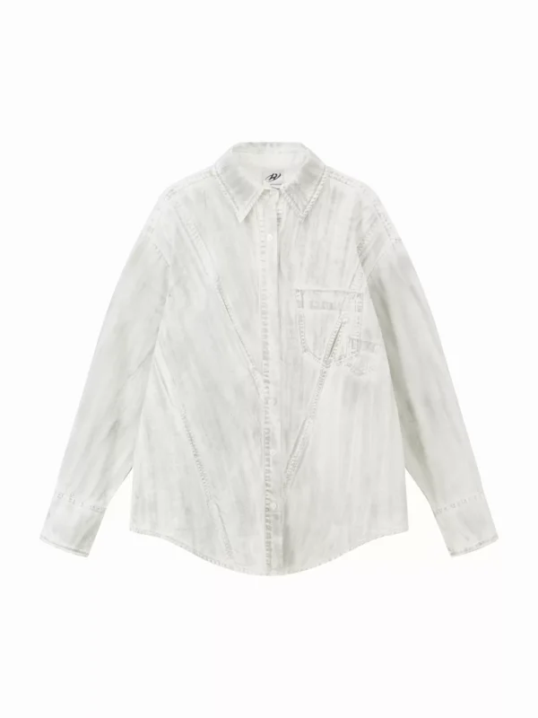 A woman wearing an asymmetrical hand-dyed shirt - Image 4