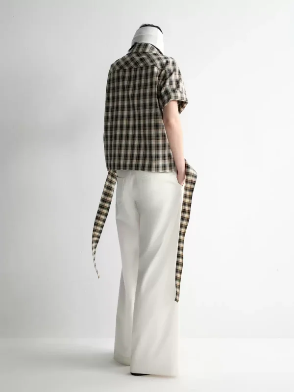 Checked cotton-textured silk shirt - Image 3