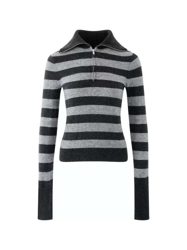 Retro color-blocking striped knitted sweater - Image 4