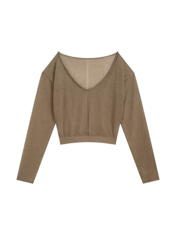 A loose, short knitted smock with a one-shoulder neckline - Image 4
