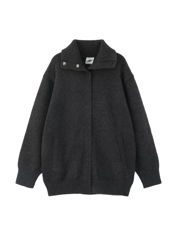 Autumn and winter lapel button knitted cardigan - Image 3