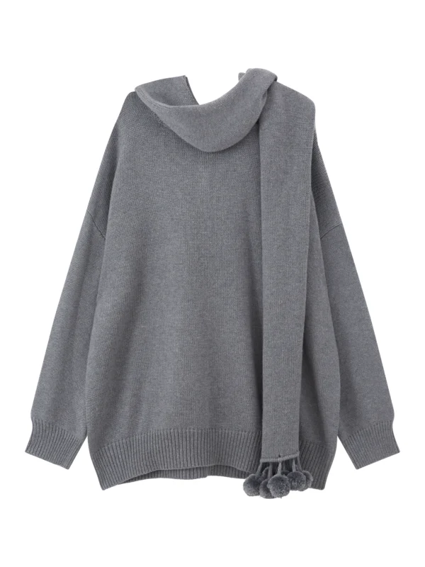 A laid-back grey cashmere sweater for a woman - Image 4