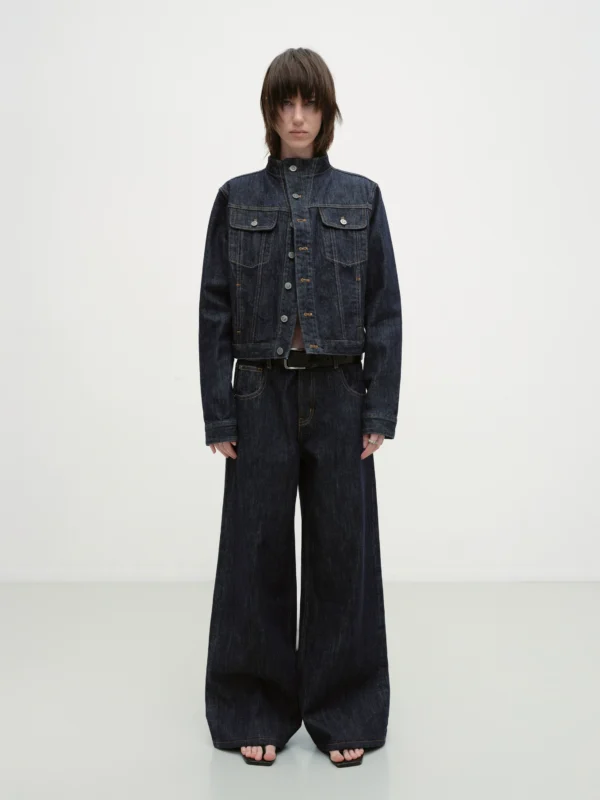 Short workwear denim jacket set