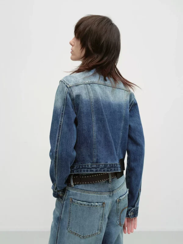 A vintage vintage blue water-washed denim suit for women - Image 3