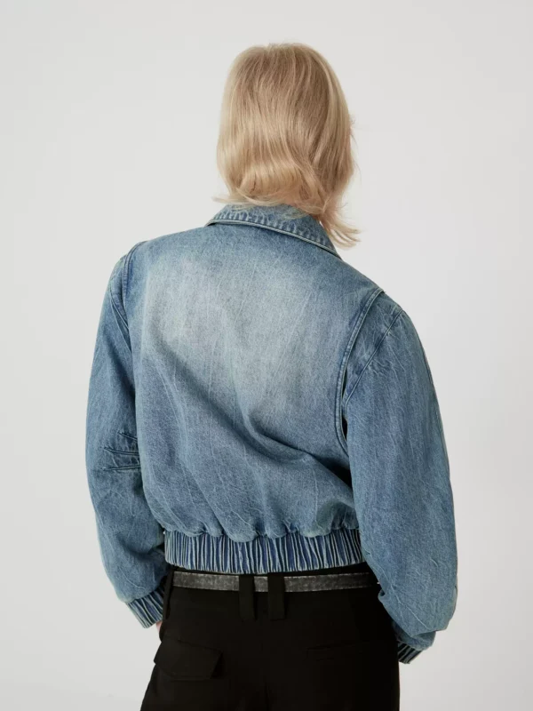 High street design style short lapel denim top - Image 3
