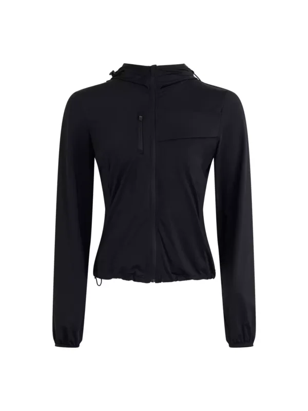 Breathable hooded drawstring high-elastic short casual jacket - Image 4