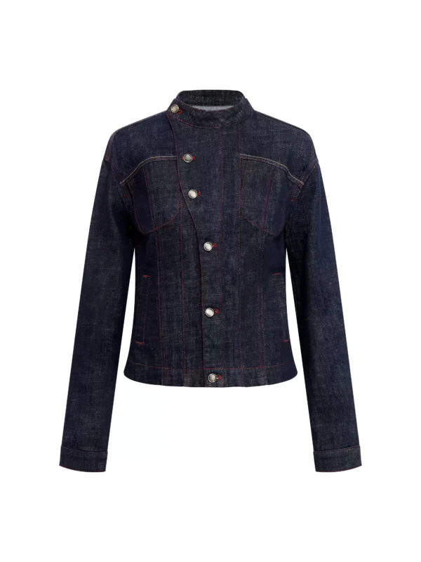 All-cotton bamboo-joint denim jacket for women - Image 4
