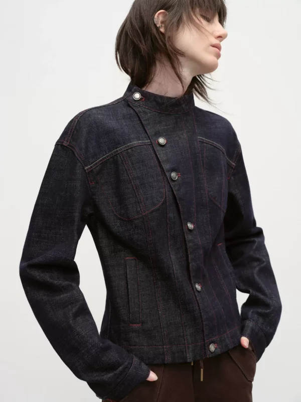 All-cotton bamboo-joint denim jacket for women - Image 3