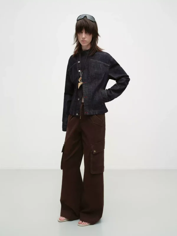 All-cotton bamboo-joint denim jacket for women