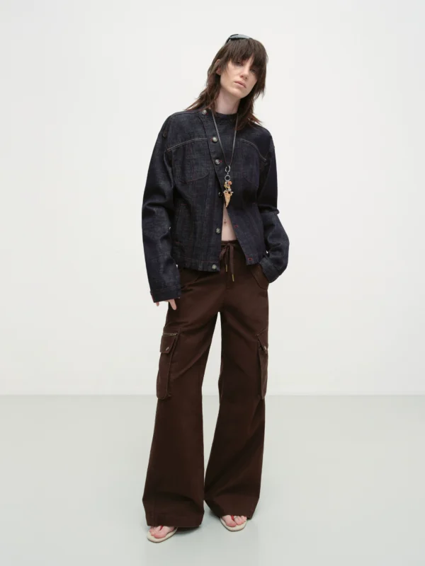 All-cotton bamboo-joint denim jacket for women - Image 2