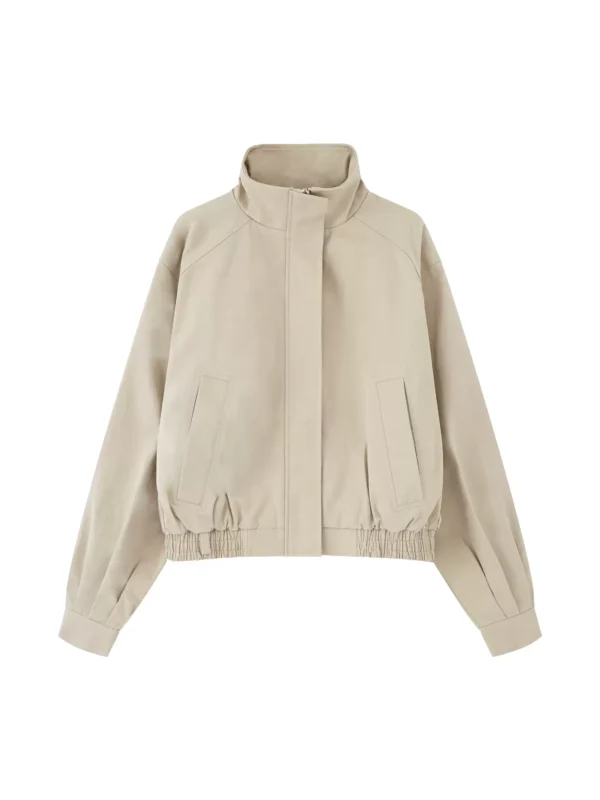 Casual short zipper stand-up collar women's jacket - Image 2