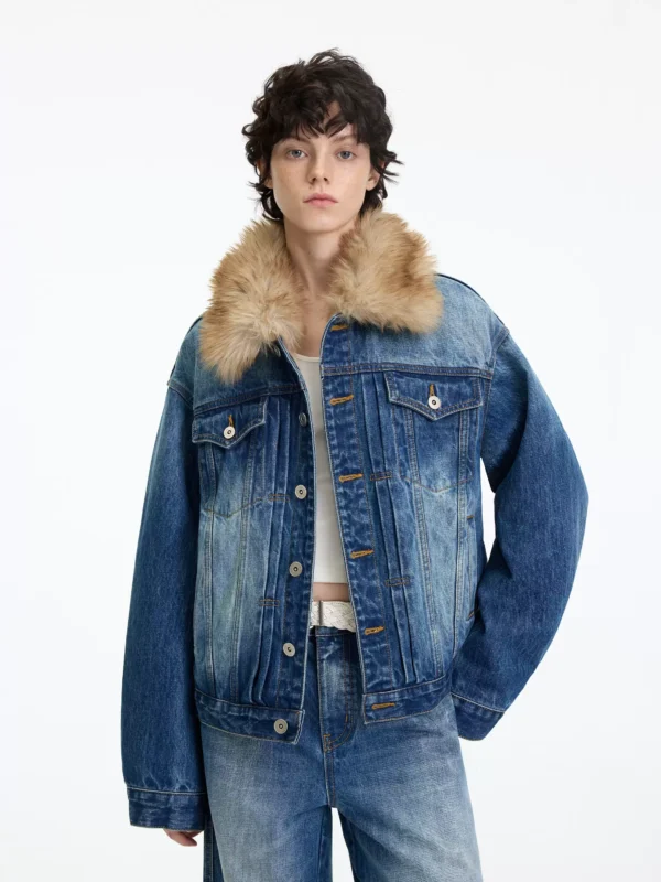 Cotton-padded warm denim suit - Image 2