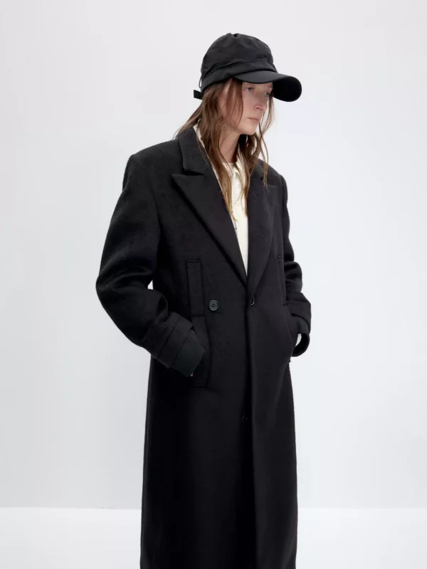 Double-buttoned, waist-cinching loose two-piece coat - Image 2