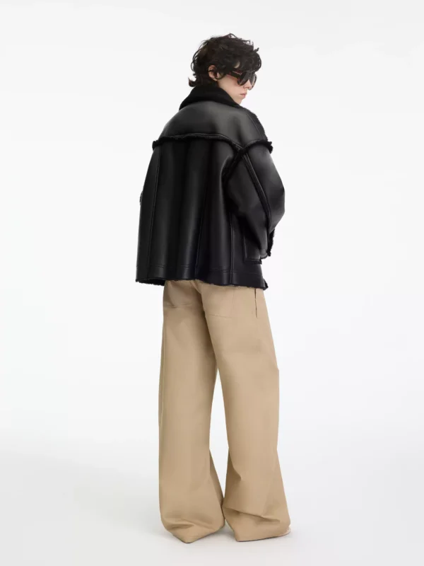 Matte PU leather jacket - Image 3