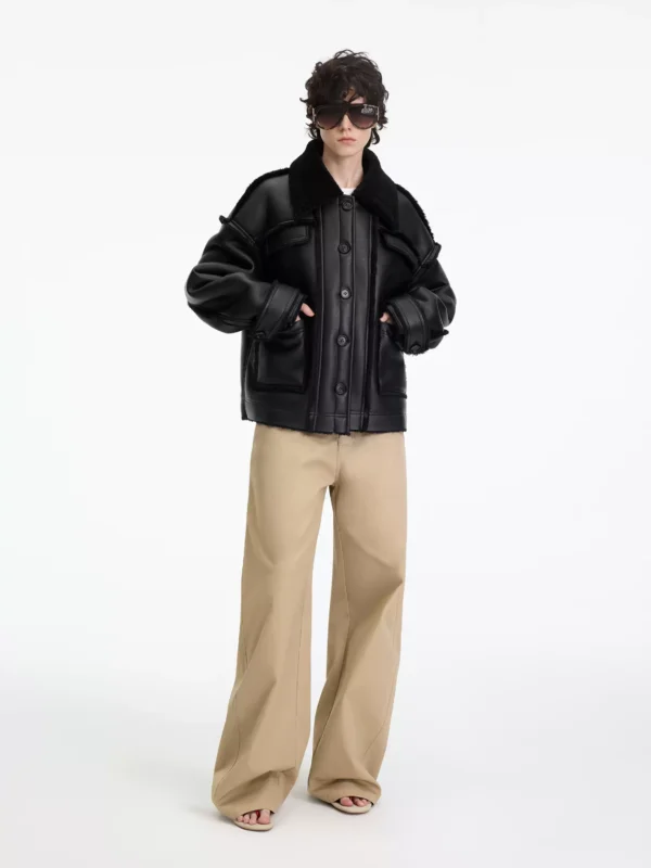 Matte PU leather jacket - Image 2