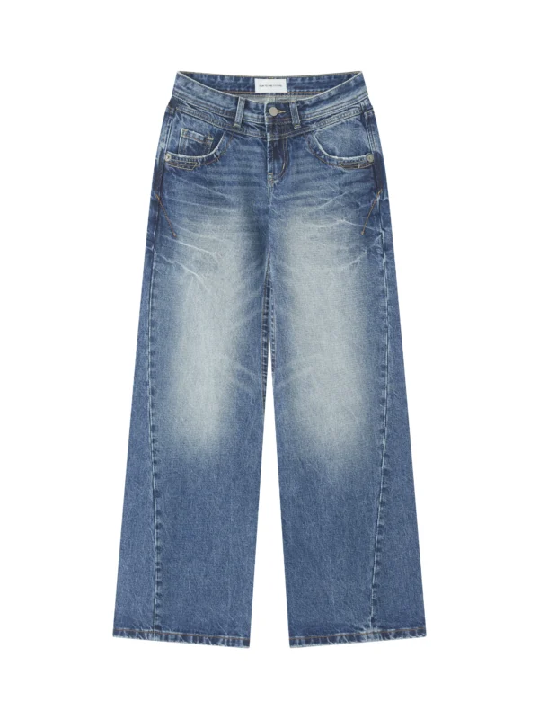High street low-waisted loose straight-leg jeans - Image 4