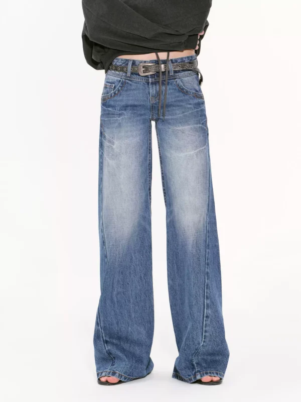 High street low-waisted loose straight-leg jeans - Image 2