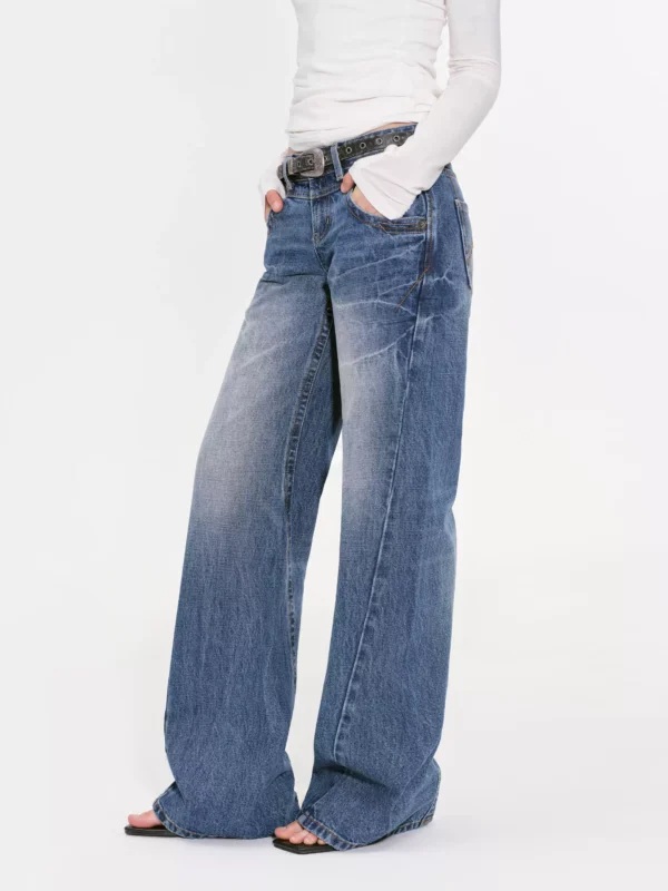 High street low-waisted loose straight-leg jeans - Image 3