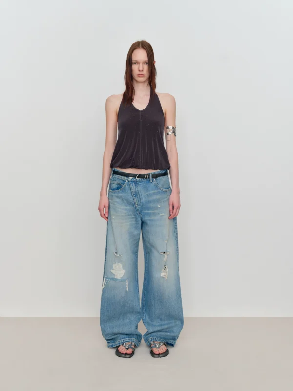 Pure cotton loose wide-leg jeans - Image 2
