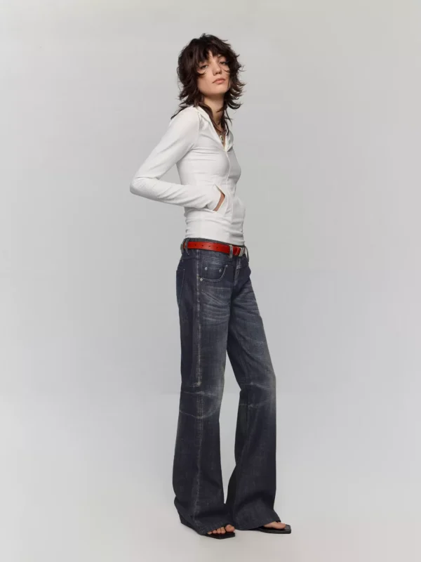 Low-waisted loose slightly flared jeans for women - Image 2