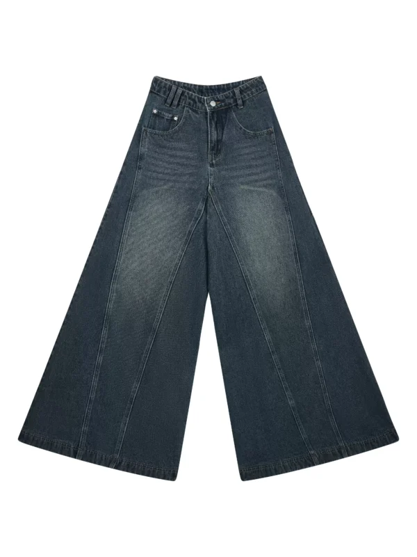 A-line slimming flared denim culopants - Image 4